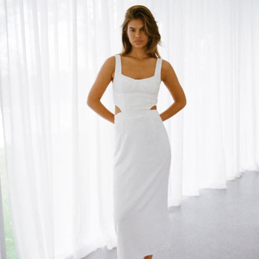 NWT Sabo Skirt Nessa Pleated Dress - White